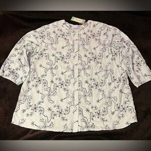 🆕 National Button Down Women’s size 2XL Blouse NWT